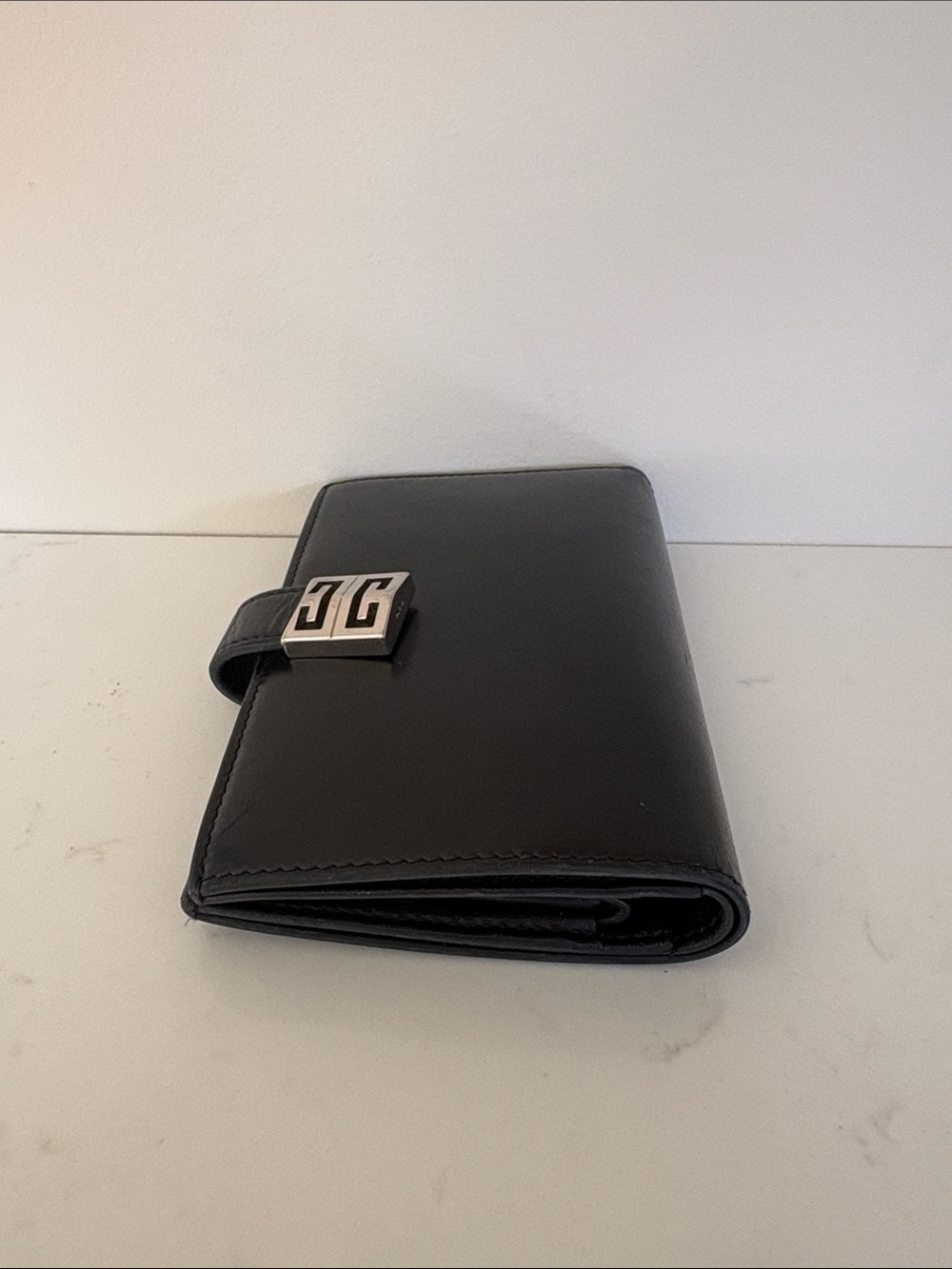 Givenchy Black Leather Wallet with Silver Double-G Logo - Picture 4 of 15